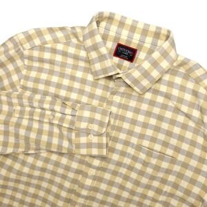 UNTUCKit Macaulay Shirt Mens Large Beige Plaid Flannel Long Sleeve Button Up